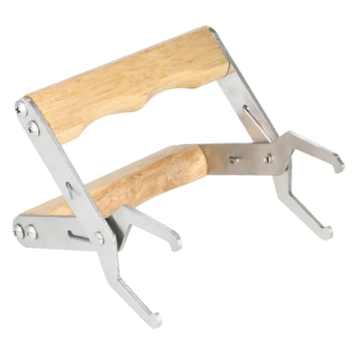 SEWACC 3pcs Beekeeping Hive Frame Holder and Clamp Tool with Wooden Handle for Secure Bee Hive Lifting and Frame Grip in Apiary Maintenance