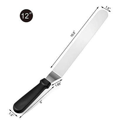New Star Foodservice Angled Icing Spatula, 12 Inch Blade, 17 Inch Overall, Bakery-Grade Stainless Steel Offset Cake Decorating Spatula - size: 12-Inch Angled