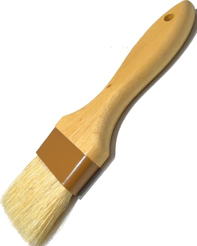 Pastry Basting Brush for Baking 2 inch,Natural Boar Bristle Food Grade Brush,Heat Resistant Cooking Brush for Oil and Sauce,Non Shedding Bristles for Butter Egg Wash Marinades BBQ Grill Barbecue - size: 2 inch