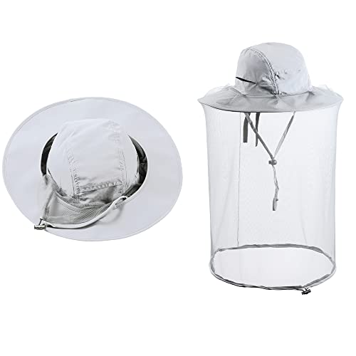 Head net hat Beekeeping Beekeeper bee Veil hat Hunting Netting mesh Hood Cap bee Keeper Catcher Halloween Costume | Halloween Costume,Sun Shield Nylon,Foldable Packable,Brim Protection Dog Grooming,Bonnet Keepers Crown Net Comfortable - color: Light Grey