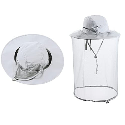 Head net hat Beekeeping Beekeeper bee Veil hat Hunting Netting mesh Hood Cap bee Keeper Catcher Halloween Costume | Halloween Costume,Sun Shield Nylon,Foldable Packable,Brim Protection Dog Grooming,Bonnet Keepers Crown Net Comfortable - color: Light Grey