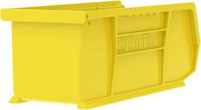 Akro-Mils 30224 AkroBins Plastic Storage Bins, Space-Saving Stackable Bins for Garage, Pantry, Craft Organization, 11" L x 4" W x 4" H, Yellow, 12-Pack - color: Yellow