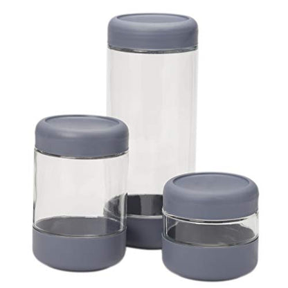Anchor Hocking 3 Piece SecureLock Revolution Jar Set with BPA-Free Plastic Lids, Perfect for Pantry Organization