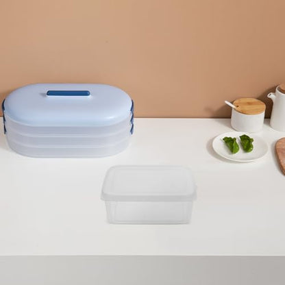 Mikikit 1100ml Food Sealing Box with Lid, Bread and Cheese Preservation Container, Refrigerator Storage Container for Kitchen and Lunch Use