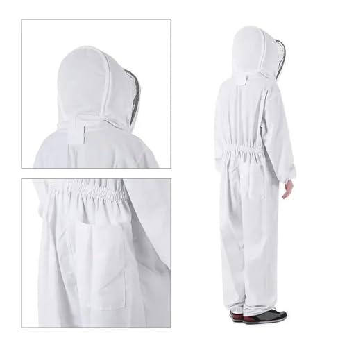 Beekeeping Clothes Cotton Hooded Beekeeping Suit Veil Hat Jacket Protective Coverall Full Body Cover Beekeepers(XXL) - size: XX-Large