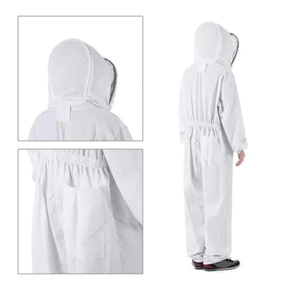 Beekeeping Clothes Cotton Hooded Beekeeping Suit Veil Hat Jacket Protective Coverall Full Body Cover Beekeepers(XXL) - size: XX-Large