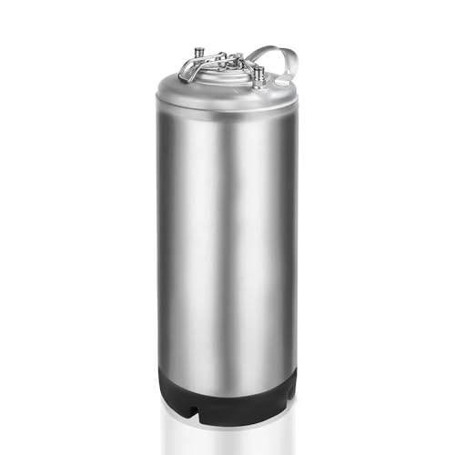 New 5 Gallon Ball Lock Keg, Stainless Steel Beer Keg with Single Handle for Draft, Homebrew and Craft Beer