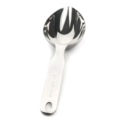 RSVP International Endurance Oval Measuring Scoop, 1/4 cup, Stainless Steel - size: Oval, 0.25-Cup