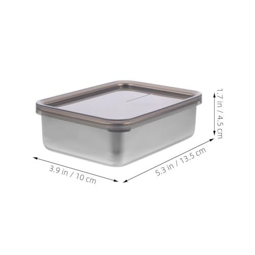 Cabilock Cheese Storage Container with Airtight Lid for Fridge Compact Fresh Box for Bacon Lunch Meat and Butter Food Preservation Organizer 5.31X3.93X1.77In