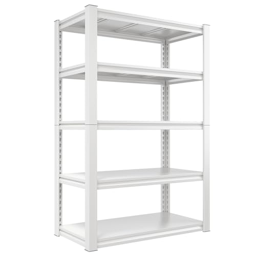 Raybee Garage Shelving, 63" H Storage Shelves, 2010LBS Metal Shelving, Adjustable Metal Shelves for Storage Kitchen Pantry 63" H x 32.1" W x16.6 D