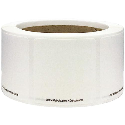 Dissolvable Blank Shelf Life Labels for Food Rotation Prep 2 x 2 Inch 500 Adhesive Stickers