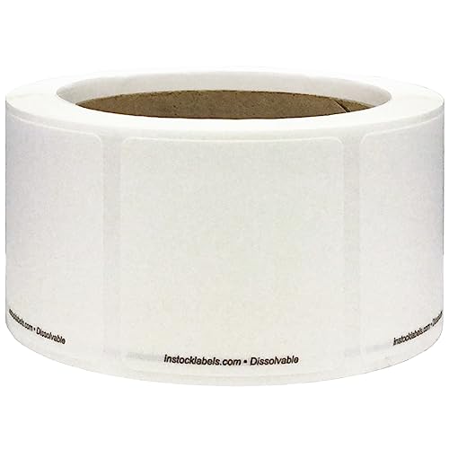 Dissolvable Blank Shelf Life Labels for Food Rotation Prep 2 x 2 Inch 500 Adhesive Stickers
