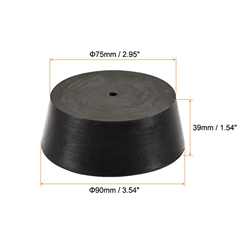 MECCANIXITY Rubber Tapered Plug 75mm to 90mm with Hole Test Tubes Bungs Stopper Black for Lab Home - size: 75mm - 90mm