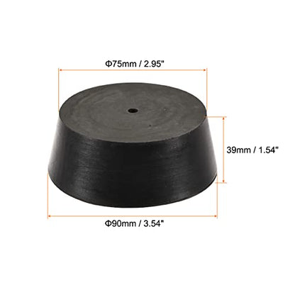 MECCANIXITY Rubber Tapered Plug 75mm to 90mm with Hole Test Tubes Bungs Stopper Black for Lab Home - size: 75mm - 90mm