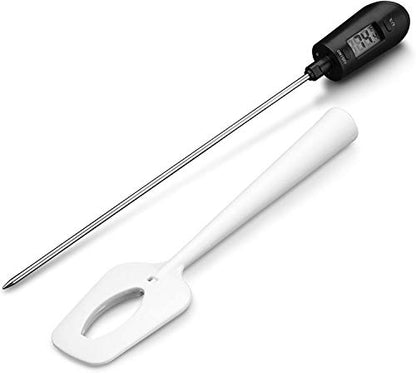 Lightbeam Digital Candy Thermometer, Instant Read Kitchen Cooking & Spatula Thermometer Temperature Reader & Stirrer in One BPA Free Food Grade Material - color: white