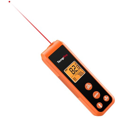 TempPro TP410 Infrared Thermometer Gun Non-Contact Laser Thermometer Gun for Cooking, Temperature Gun with Range -58℉~1022℉ for Pizza Oven Accessories, Griddle, HVAC, Engine, Gift for Dad Him Husband - style: IR Thermometer with Laser