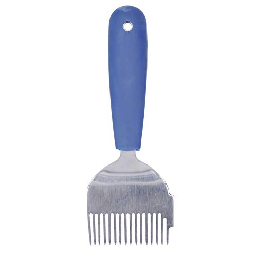 Zerodis 16 Tin Stainless Steel Uncapping Fork Honey Scraper Honey Fork Capping Scratcher with Plastic Handle and Hole for Beekeeping Tool and Harvest