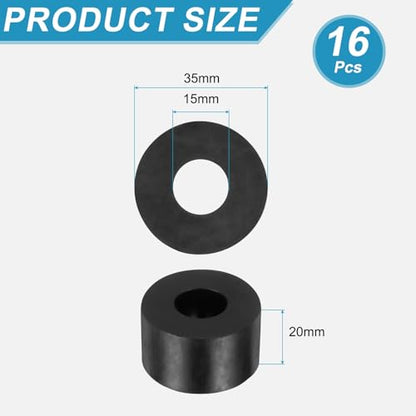 uxcell 16 Pcs Rubber Spacers 35mm OD x 8mm ID x 20mm Height Round Anti Vibration Spacer Rubber Bushing Grommets - size: 35mm OD x 8mm ID x 20mm Height