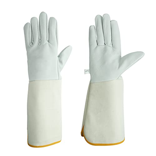 Luwint Leather Long Garden Gloves, Thorn Proof Rose Pruning Elbow Length Gardening Gloves for Men and Women, 1 Pair - size: X-Large