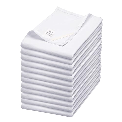 Flour Sack Towels| Tea Towel for Crafts| Kitchen Dish Cotton Blank Towel for Embroidery|Baking Bread Proofing Linen Cover| Thick Absorbent Quick Dry| 7 Pack 15"x25" White - color: White, size: 15”x 25”- Pack of 7