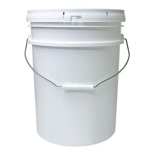 ePackageSupply 5 Gallon Bucket - Food Grade w/Lid BPA-Free,12 Pack - White | Airtight Gasketed Tear Strip Lid, Heavy-Duty 90 Mil HDPE Plastic Pail, Bulk Storage, Food Safe Durable Container, Made in USA - color: White, size: 12 Packs