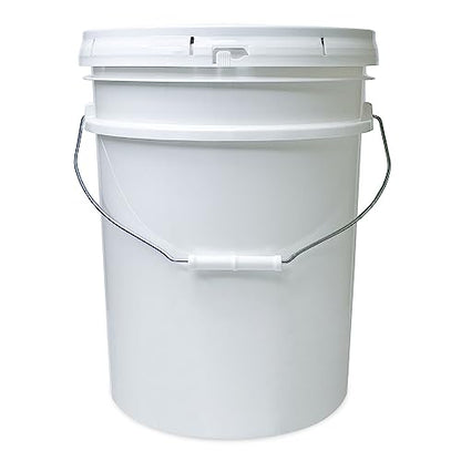 ePackageSupply 5 Gallon Bucket - Food Grade w/Lid BPA-Free,12 Pack - White | Airtight Gasketed Tear Strip Lid, Heavy-Duty 90 Mil HDPE Plastic Pail, Bulk Storage, Food Safe Durable Container, Made in USA - color: White, size: 12 Packs