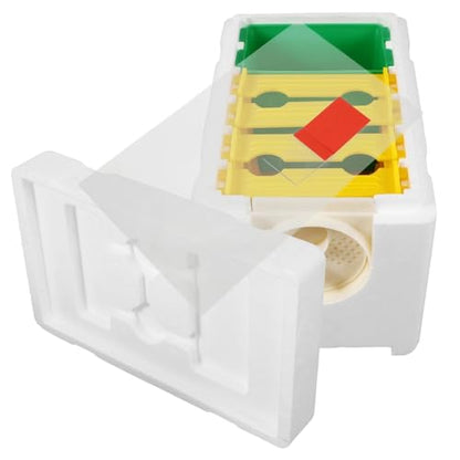 Nuc Box for Bees Plastic Bee Feeder 4 Frames White Mini Breeding Box Durable Compact for Garden Beekeeping Equipment Kit Hive Tool
