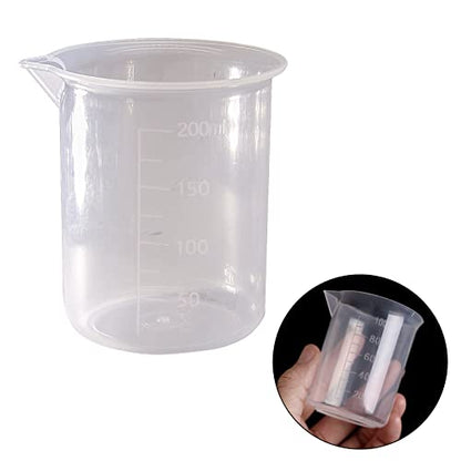 Waziaqoc 200ml/6.8oz Plastic Graduated Beaker, Transparent, 1 Pack | PP Material, Measuring Cup, Mixing Cup, For Kitchen Lab - color: 1pc, size: 200 ml