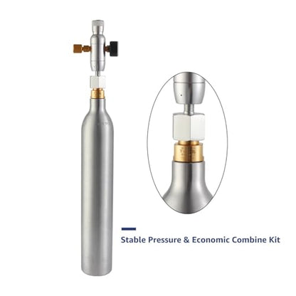 10L Cornelius Keg Kit, 2.5 Gallon 304 Stainless Steel Beer Keg Beverage Container with Beer Tap, Mini CO2 Charger Regulator and 0.6L Empty Soda Bottle for Homebrewing, Carbonation & Fermentation