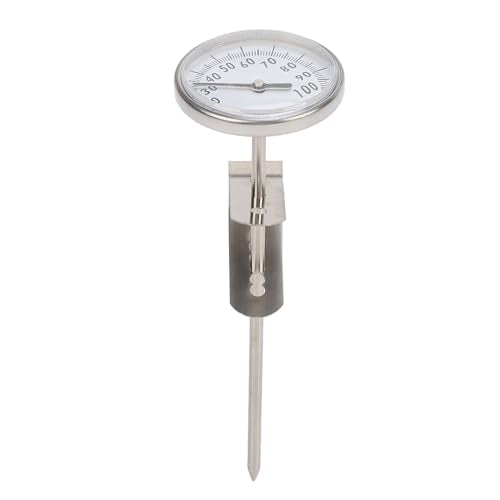 Mingzhe MILK THERMOMETER 4.6CM DIAL 12.5CM PROBE HIGH ACCURACY FAST READING POT THERMOMETER WITH BRACKET FROTHING MILK YOGURT COFFEE CHEESE MAKING