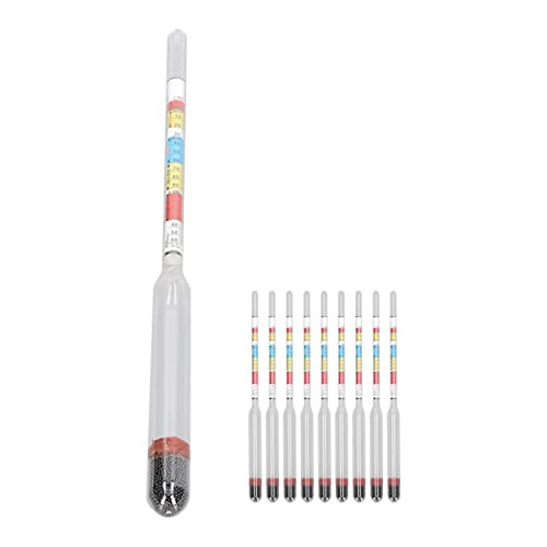 10Pcs Wine Making Meter Home, Home Wine Making Meter, Brewing Beer Hydrometer Test Jar 3 Scales Hydrometer Glass Beer