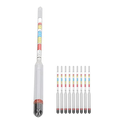 10Pcs Wine Making Meter Home, Home Wine Making Meter, Brewing Beer Hydrometer Test Jar 3 Scales Hydrometer Glass Beer