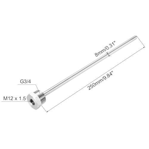 uxcell 8mm Dia G3/4 Thermowell Weldless Stainless Steel 304 with Cable Gland 250mm Length for Beer Fermenter, White - color: White, size: G3/4 x 250mm
