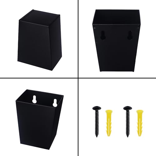 Black Bottle Cap Catcher Wall Mounted Narrow 3-1/2“ Stainless Steel Beer Cap Bucket Screw in Wood Post Fridge - color: Black