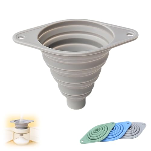 Kitchen Funnel Set, 2025 New Silicone Collapsible Funnel, Portable Small Funnels for Filling Small Bottles, Food Grade Funnels for Kitchen Use (Grey) - color: Grey