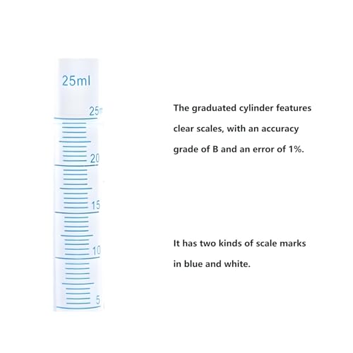 Plastic Graduated Cylinder Set - 25ml/50ml/100ml Measuring Cylinders for Science Lab, Chemistry Experiments, Kids Education - Shatterproof, Durable & BPA-Free (4-Pack 50ml) - size: 50ML
