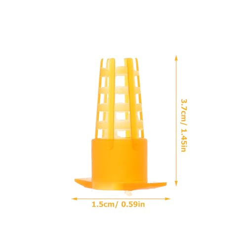 Happyyami 100Pcs Queen Bee Cages Cover Beekeeping Catcher Cup Tube Plastic Bee Isolator Clip Beekeeper Rearing Tools Supplies