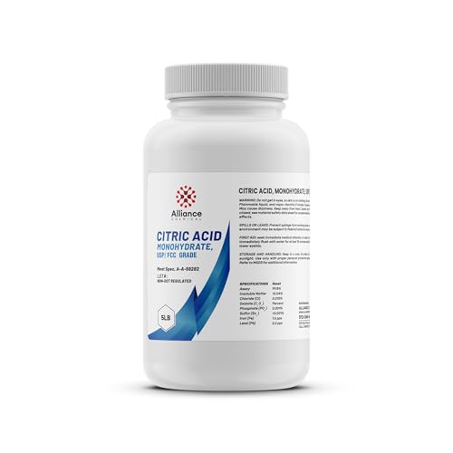 Alliance Chemical Citric Acid Monohydrate - USP Food Grade - 5 lb - Powder for DIY & Cleaning - size: 1 Pack (5 lbs.)