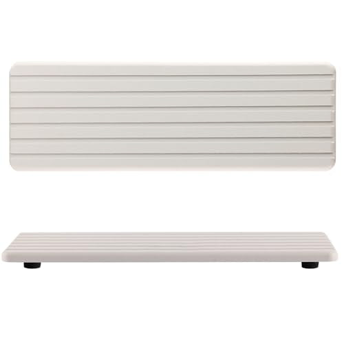NiuYichee 2 PCS Water Absorbent diatomite Coasters, 12.2" x 4" Water Absorbing Stone Tray for Sink, Stone Drying mat for Kitchen Counter, Stone soap Tray Used for Hand Soaps & toiletries & Plants - color: White, size: 12.2 x 4 inches