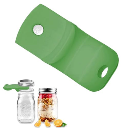 Mason Jar Opener and Canning Tool, Compatible with Mason Jar Lids, Releases Vacuum Seal on Wide Mouth and Regular Mouth, Magnetic Lid Lifter for Canning, Pickling (dark green) - color: Dark Green