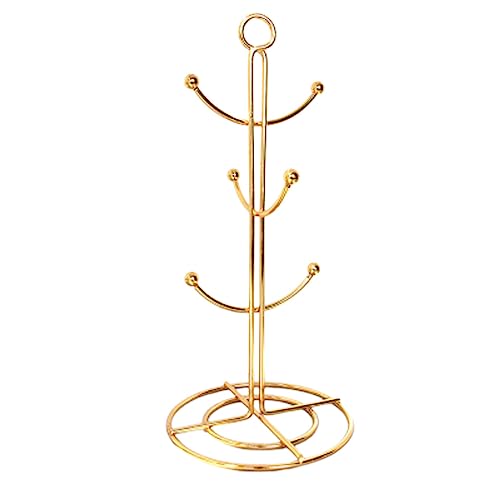 Luxshiny Gold Mug Tree Hanging Cup Holder Tree Shape Draining Cup Shelf for Coffee Mugs Cups and Bottles Air Drying Rack for Kitchen Organization 13.38 X 6.29 X 6.29 in