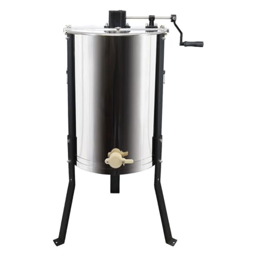 BeeCastle Manual Honey Extractor 2 Frame Honeycomb Drum Spinner Extractor Stainless Steel with Height Adjustable Stand,Manual Crank Beekeeping Extraction Equipment - size: 2-Frame