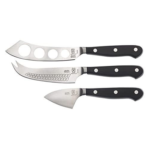 Mercer Culinary Renaissance Cheese Knife Set - color: Black Handle, size: 3-Piece Cheese Knife Set