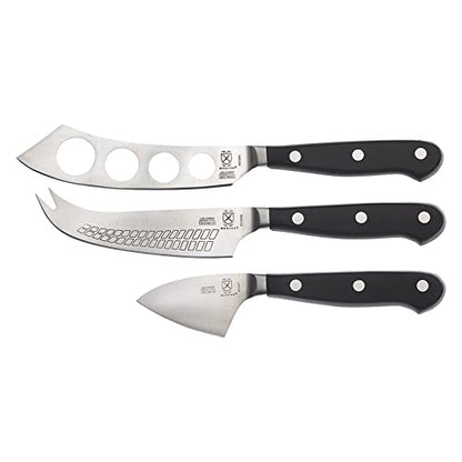 Mercer Culinary Renaissance Cheese Knife Set - color: Black Handle, size: 3-Piece Cheese Knife Set