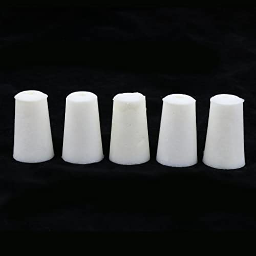 5 Pieces Test Tube Stopper Plugs Silicone Tapered Plugs Rubber Bung Stoppers Bung Leakproof Silicone Flexible Structure Suitable for, White, 22mm