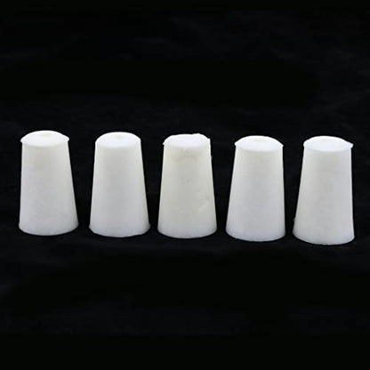 5 Pieces Test Tube Stopper Plugs Silicone Tapered Plugs Rubber Bung Stoppers Bung Leakproof Silicone Flexible Structure Suitable for, White, 22mm