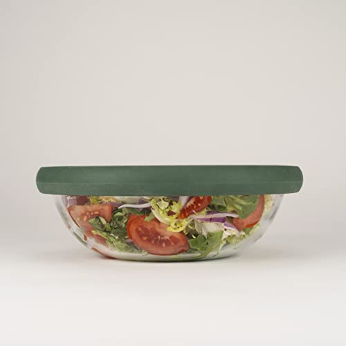 Food Huggers Replacement Lids for Glass Storage Containers | Silicone & Glass Lids that Don’t Crack | Fits Most Round Container Brands & Bowls | 100% Plastic Free | 1 Lid (X-Large), Gradual Green - color: Gradual Green, size: 1 Lid (X-Large)