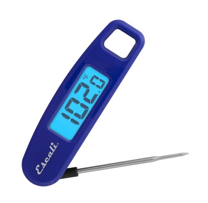 Escali Compact Portable Meat Candy Folding Digital Thermometer, Backlit Display Easy to Storage with Magnet, Blue - color: Blue