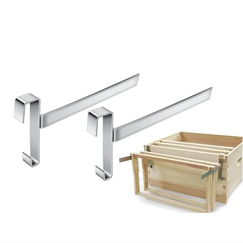 Beehive Frame Holder 2 Pcs Beehive Frame Holder,Stainless Steel Beehive Frame Perch,Full Frame Capacity Beekeeping Frame Support Bracket Rack for Beekeeper Beekeeping