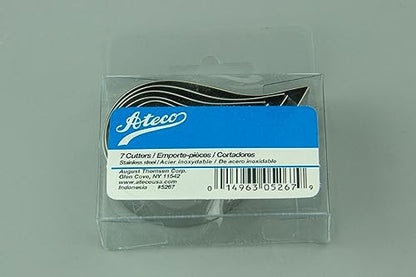 Ateco Plain Edge Comma Cutters in Graduated Sizes, Stainless Steel, 7 Pc Set, Silver - size: Plain Edge, style: Comma (7 pcs)